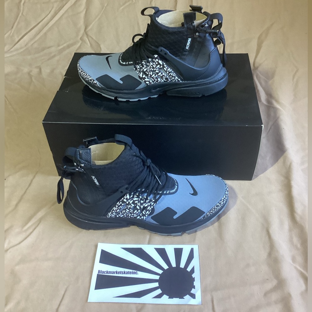 Acronym x Nike Air Presto Mid Cool Grey AH7832-001 Men's Size 10
